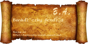 Benkóczky Acsád névjegykártya